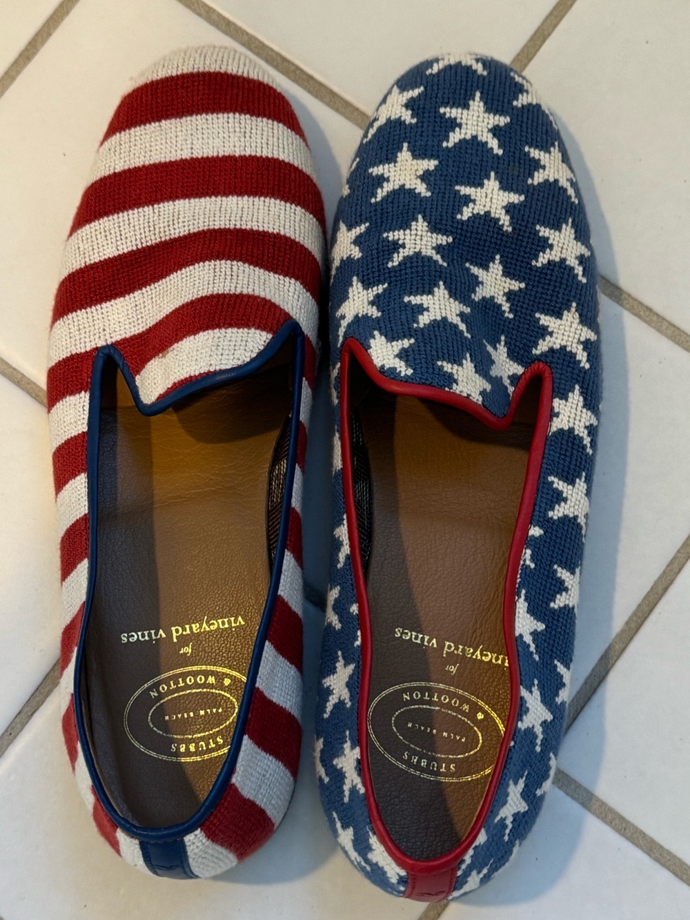 Men’s Stubbs and Wooton 9.5 
Red White and Blue American Flag shoes